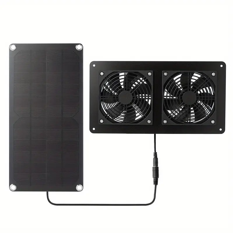 Solar Fan, 10 Watt Solar Panel Fan, With DC Dual Fan