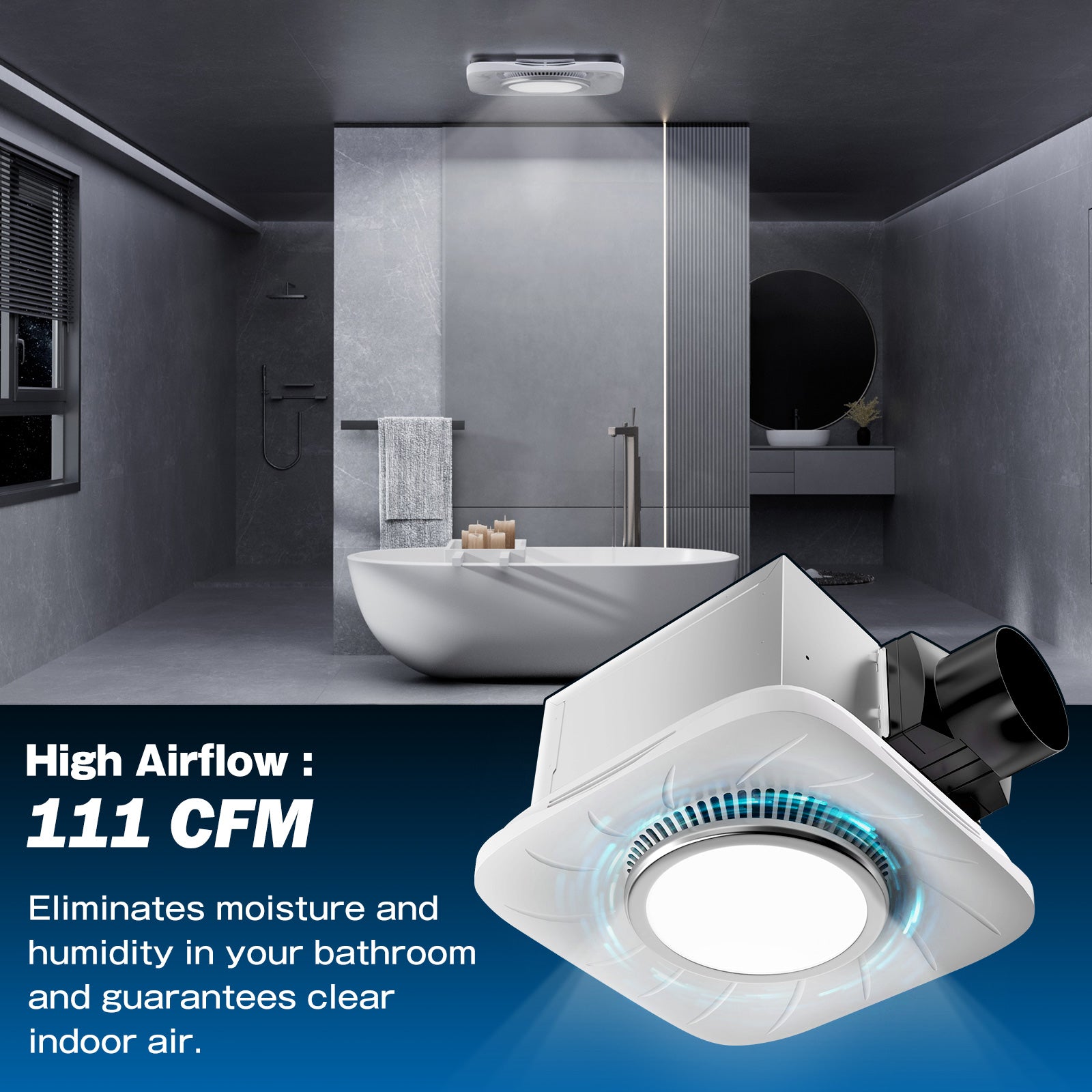 Bathroom vent fan 2024 with light