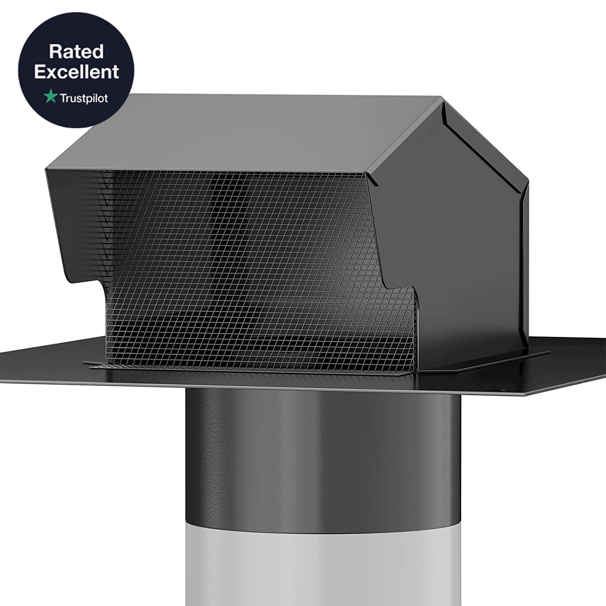 4/6/8 Inch（Black） Removable Roof Vents Galvanized Steel for Ventilation System-with Damper