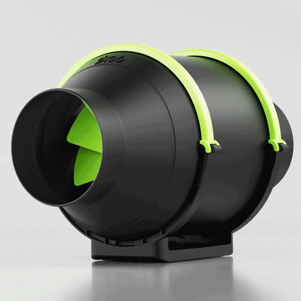 4 Inch Green Inline Duct Fan with Variable Speed Controller, Upgrade Motor & Low Noise