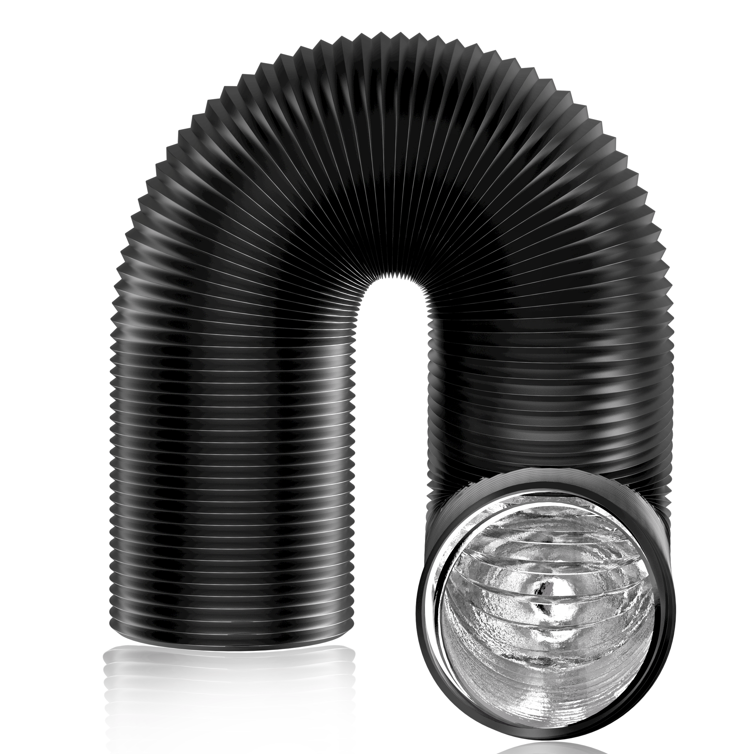 Black Heavy-Duty Four-Layer Protection Dryer Vent Hose for Heating Cooling Ventilation and Exhaust